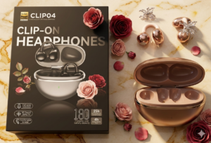 New rose gold butterfly earbuds with earring clip