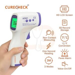 AD801 Digital Infrared Thermometer For Fever - Non Contact IR Thermometer, Forehead Temperature Gun | For Adults & Kids | Batteries Included