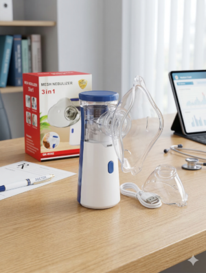 Portable Mesh Nebulizer, Silent and Compact Nebulizer Machine for Adult and Kids, Wireless Vaporizer Machine With Respiratory Mask, Effective for Cough, Asthma, Sinusitis, and Bronchitis, Steam Inhaler for Cold and Cough -Quick Relief and Daily Use Vaporiser With Respiratory Mask
