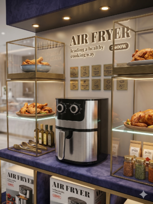 "PREMIUM AIR FRYER 7L 2400w stainless steel body