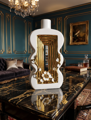 The Gilded Arc Flora: A Luxurious Sculptural Ceramic Vase