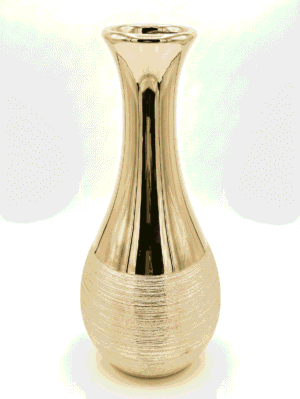 The Gilded Teardrop: Dual-Textured Gold Vase