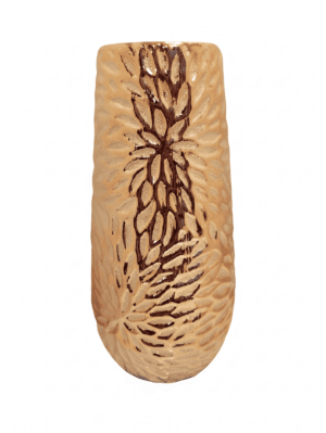 Artisanal 'Obsidian Scales' Textured Vase