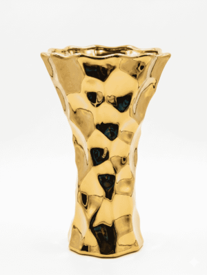 The Radiant Aurelia Faceted Gold Vase without flowers
